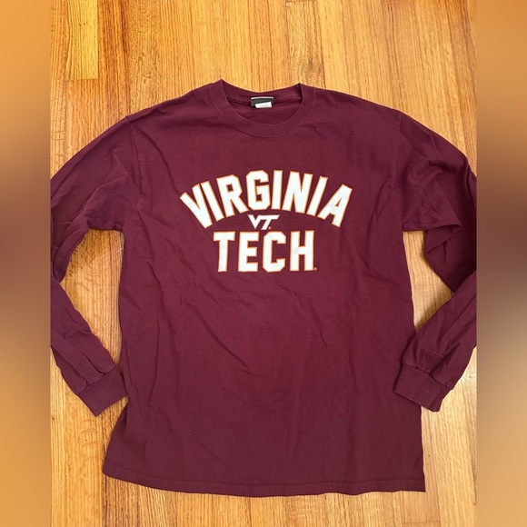 Virginia Tech Hokies Shirt Men Size M Maroon Tee Long Sleeve by MV sport (c6 - Picture 3 of 9